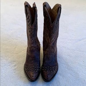 Frye Vintage Studded Cow Boy Boots